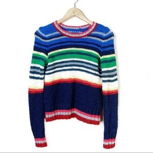 Y2K American Eagle Colorful chunky knit striped long sleeve sweater size XL